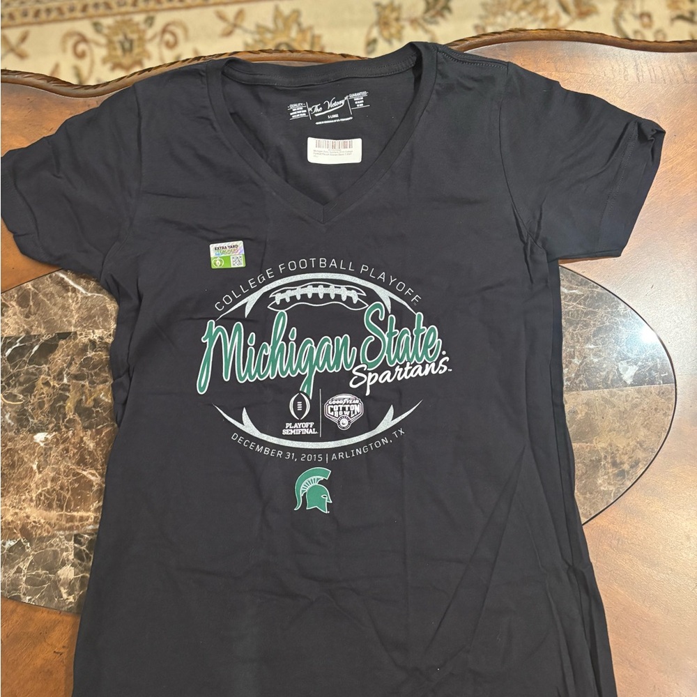 Women’s Michigan State Spartans Black V-Shirt